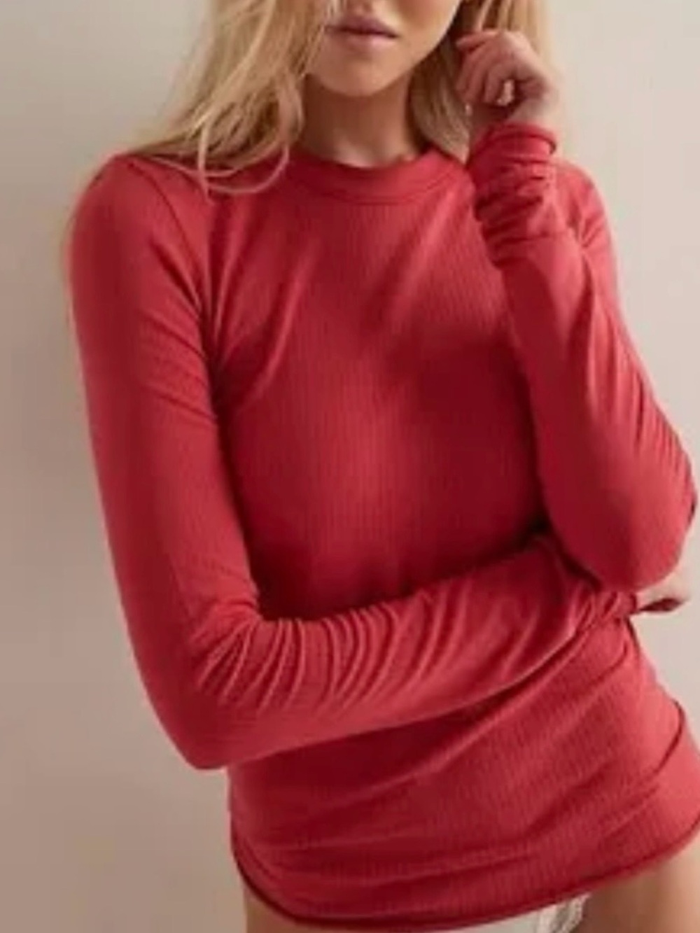NWT Free People So Soft Seamless Modal Long Sleeve Crewneck Top